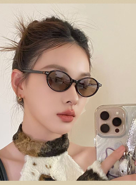 韩版猫眼椭圆墨镜女款高级感
