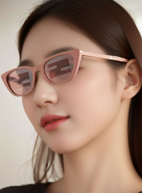 可折叠墨镜猫眼小框防晒防紫外线高级感太阳眼镜女马卡龙色太阳镜