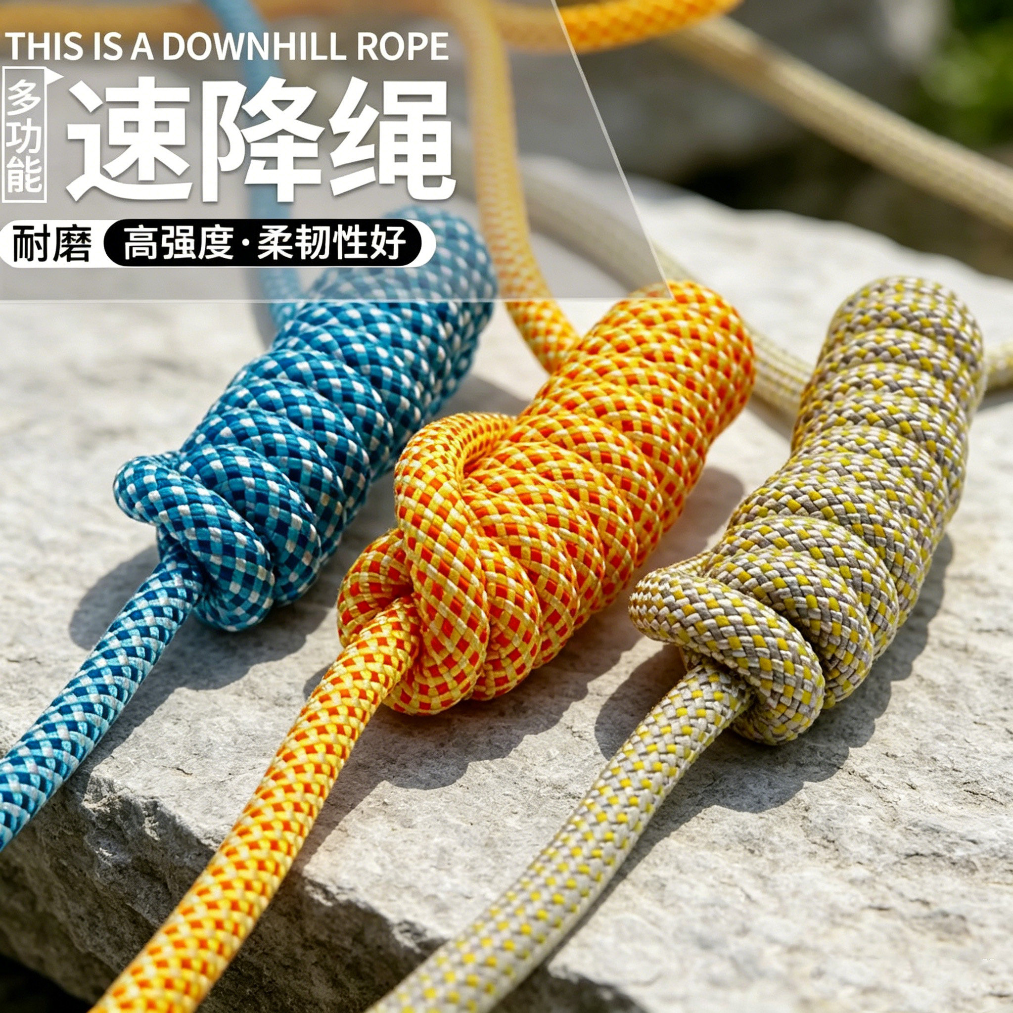 登山绳子户外安全绳耐磨攀岩绳索降速降绳攀登爬山救援抓结绳装备