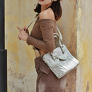 Michiko原创美拉德风小号托特包牛仔纹复古废土手提斜挎包