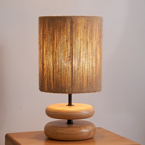 麦浪灯饰麻绳卧室侘寂风原木