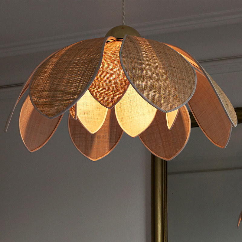 北欧现代客厅简约个性日式民宿复古卧室布艺手工编织酒店书房吊灯