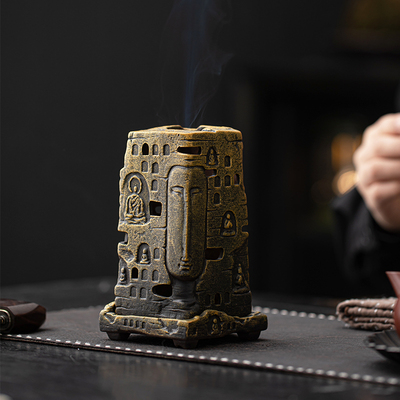 【青灯古佛】敦煌文创手工禅意线香炉香插香薰蜡烛摆件礼品盒装