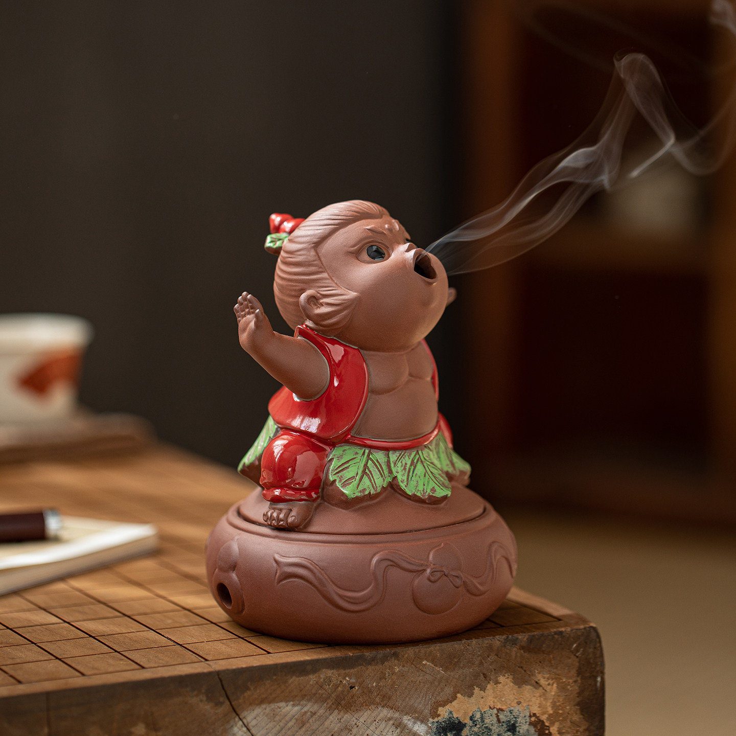 【葫芦娃】创意香薰炉陶瓷可爱沉香檀香家用室内盘香炉茶几摆件图片