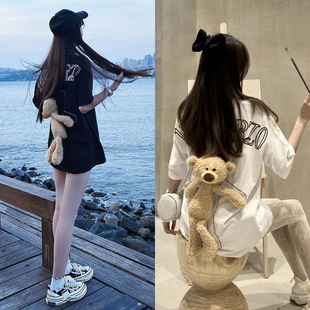 长毛绒泰迪熊宽松短袖 明星同款 T恤两色男女 MARZO 国内现货
