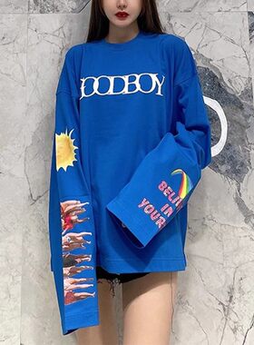 清仓 一件4折 两件2.8折 不退不换 XOXOGOODBOY 宽松喇叭长袖T恤