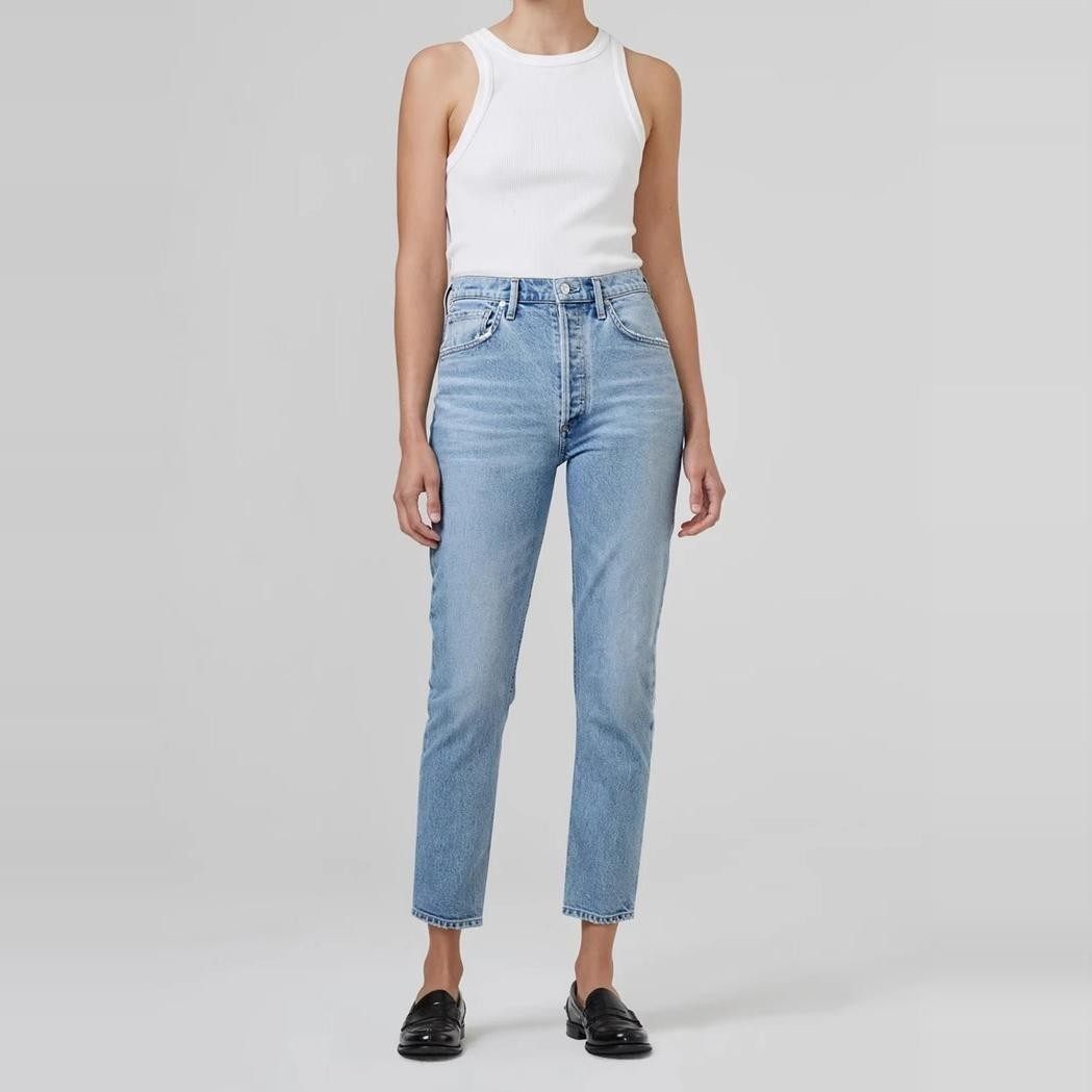 现货 Citizens of Humanity Jolene高腰破洞直筒九分牛仔裤女三色