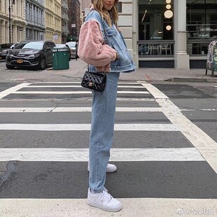 现货AGOLDE泫雅超高腰显瘦宽松老爹锥形九分萝卜牛仔裤 女黑灰蓝色