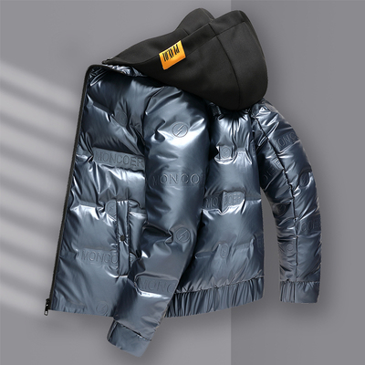 帽子可拆免洗羽绒服男2024冬季新款短款男士保暖宽松帅气潮款外套