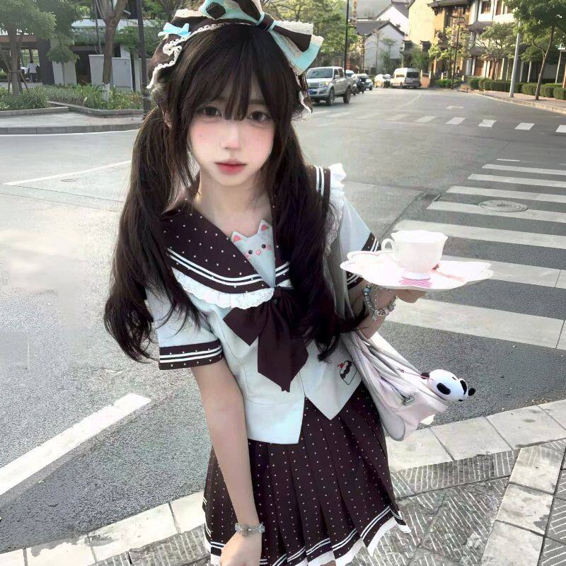 【薄荷奶咖】栀樱社原创夏季水手服正版jk制服套装女校供百褶裙