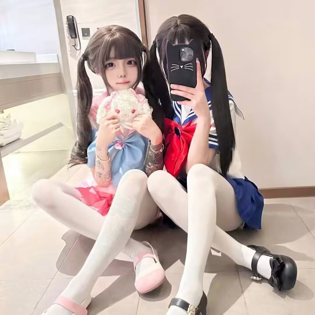 大蝴蝶结.美少女战士BL复刻水手服粉蓝双色jk清新制服套装