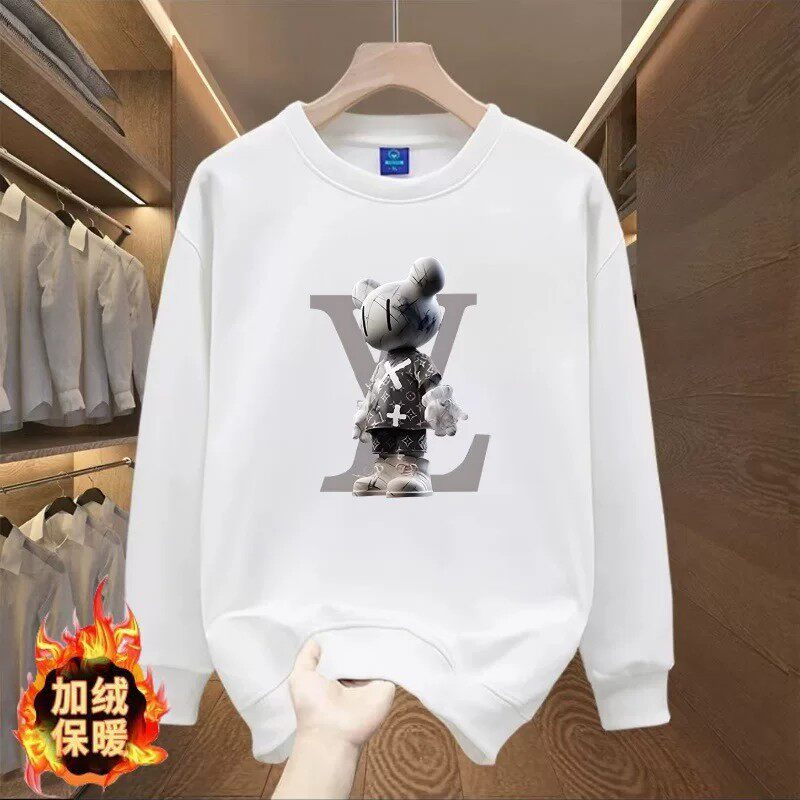 奥特莱斯美式加绒印花卫衣