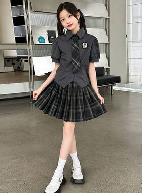 女童夏装jk制服套装2026新款儿童学院风小学生夏季正版英伦套装裙