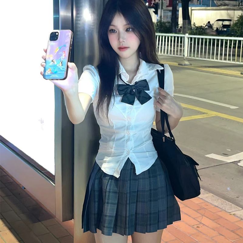 米蔓樱jk秋田立中jk裙jk制服套装正版原创格裙女校供感jk裙子套装