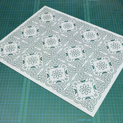 293 砖花宝相花刺绣刺子绣画图模板 杯垫茶垫茶席拓图描图工具