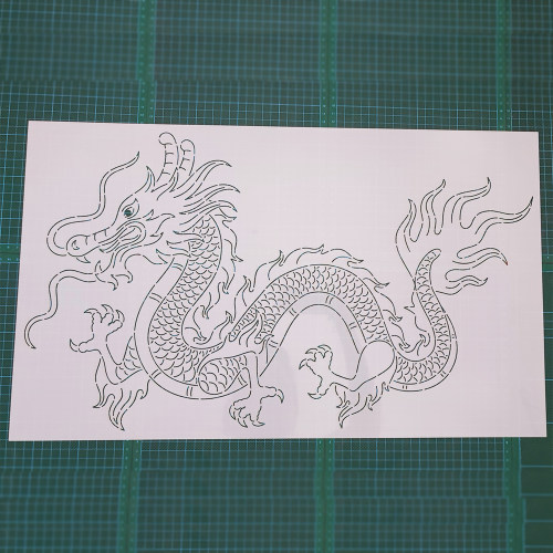 135  龙纹 刺绣刺子绣镂空画图模板diy 拓图描图工具杯垫茶垫茶席