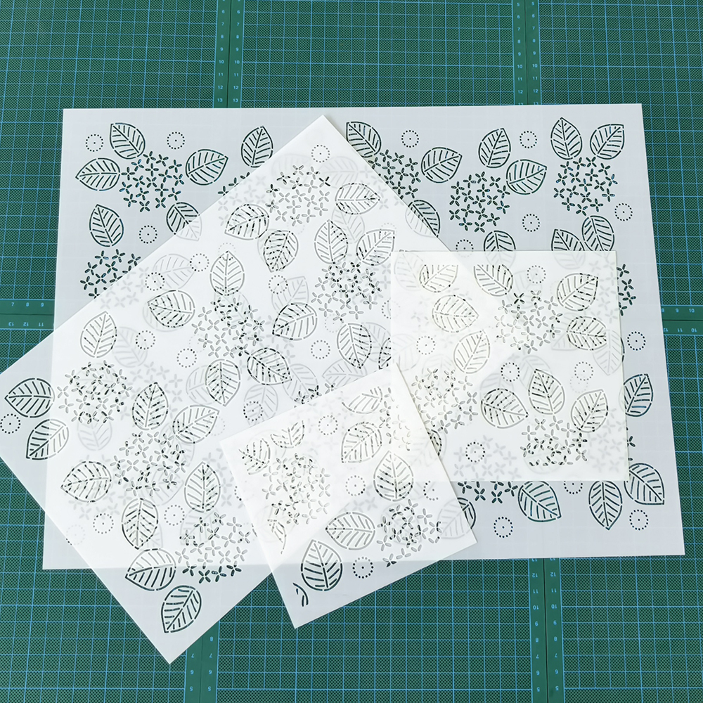 126紫阳花 绣球花 刺绣刺子绣镂空画图模板diy拓图描图工具茶垫茶