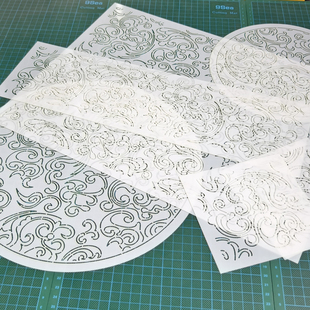 本店古美复原系列 汉代云纹样模板拓图描图工具杯垫茶垫茶席272