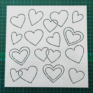 绘图杯垫 刺绣刺子绣镂空画图模板拓图描图工具模版 127 爱心纹