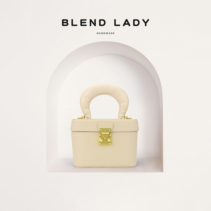 BLEND LADY手提盒子包新款百搭牛皮相机包立体小方包斜挎化妆包女