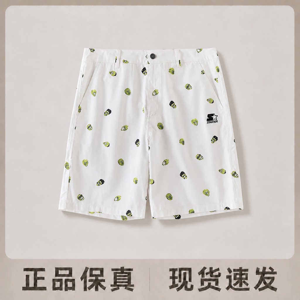 STARTER卡通图案满印拉链短裤