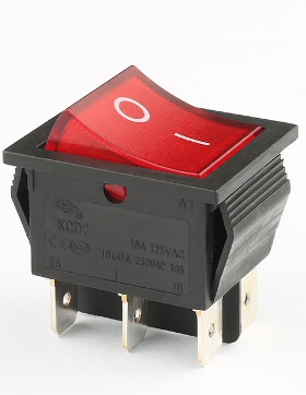 六脚红色船型开关KCD2-22N-CA1A-B-R-01