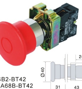 SB2(LA68B-B XB2)-BT42金属推拉式急停蘑菇头