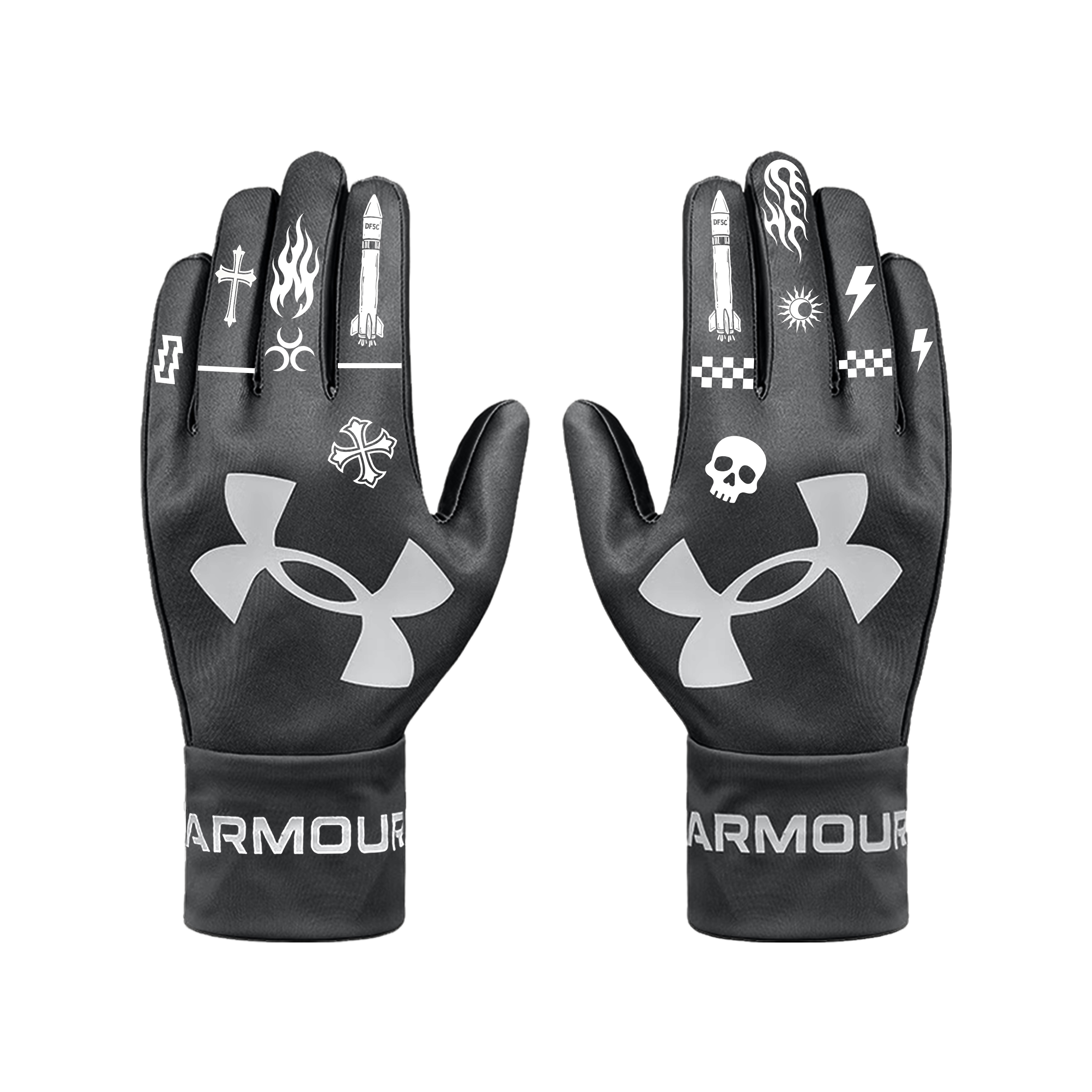 安德玛手套秋冬男女骑行加厚保暖防滑户外跑步健身滑雪运动手套