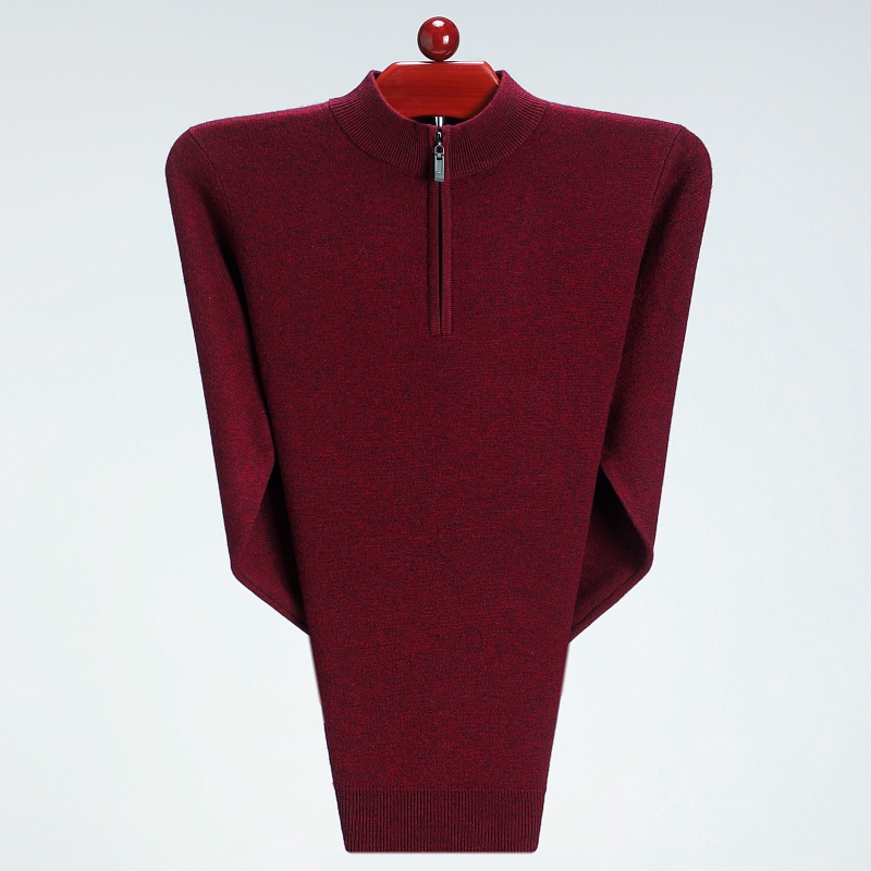 【专柜新款】半高领拉链男羊毛衫