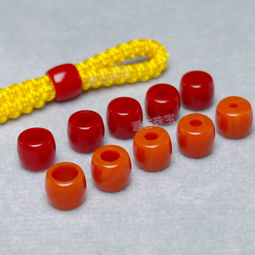 珊瑚平替大孔珠散珠粗绳专用顶珠文玩金饰搭配首选配饰配件