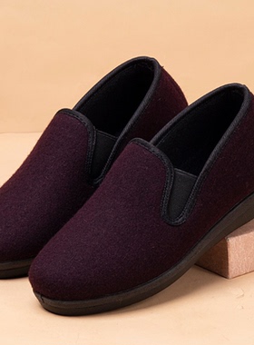 老北京布鞋老年人棉鞋女冬加绒保暖妈妈二棉薄绒老太太防滑奶奶鞋