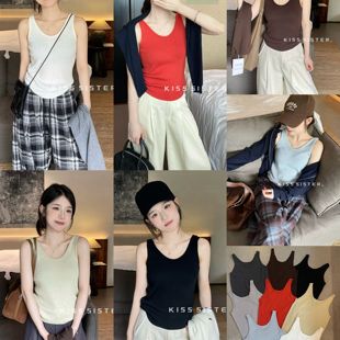 2025早秋必囤韩系极简百搭多色基础松弛感显瘦背心竖条纹遮肉
