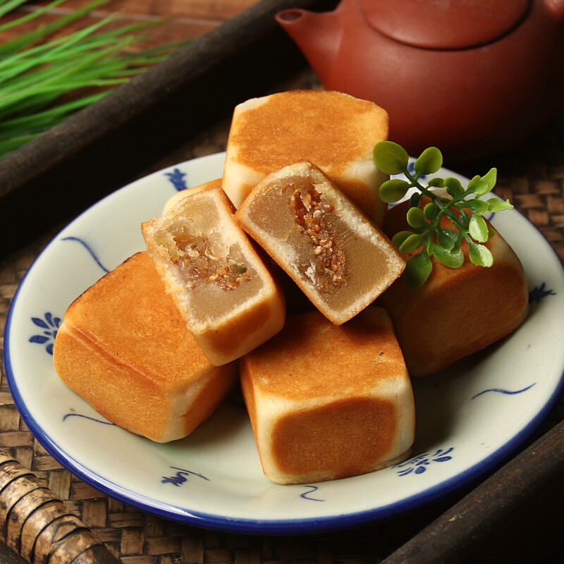 饶平宝斗饼宝岛饼薄皮老式手工绿豆饼糕点 潮汕特产 潮州小吃盒装