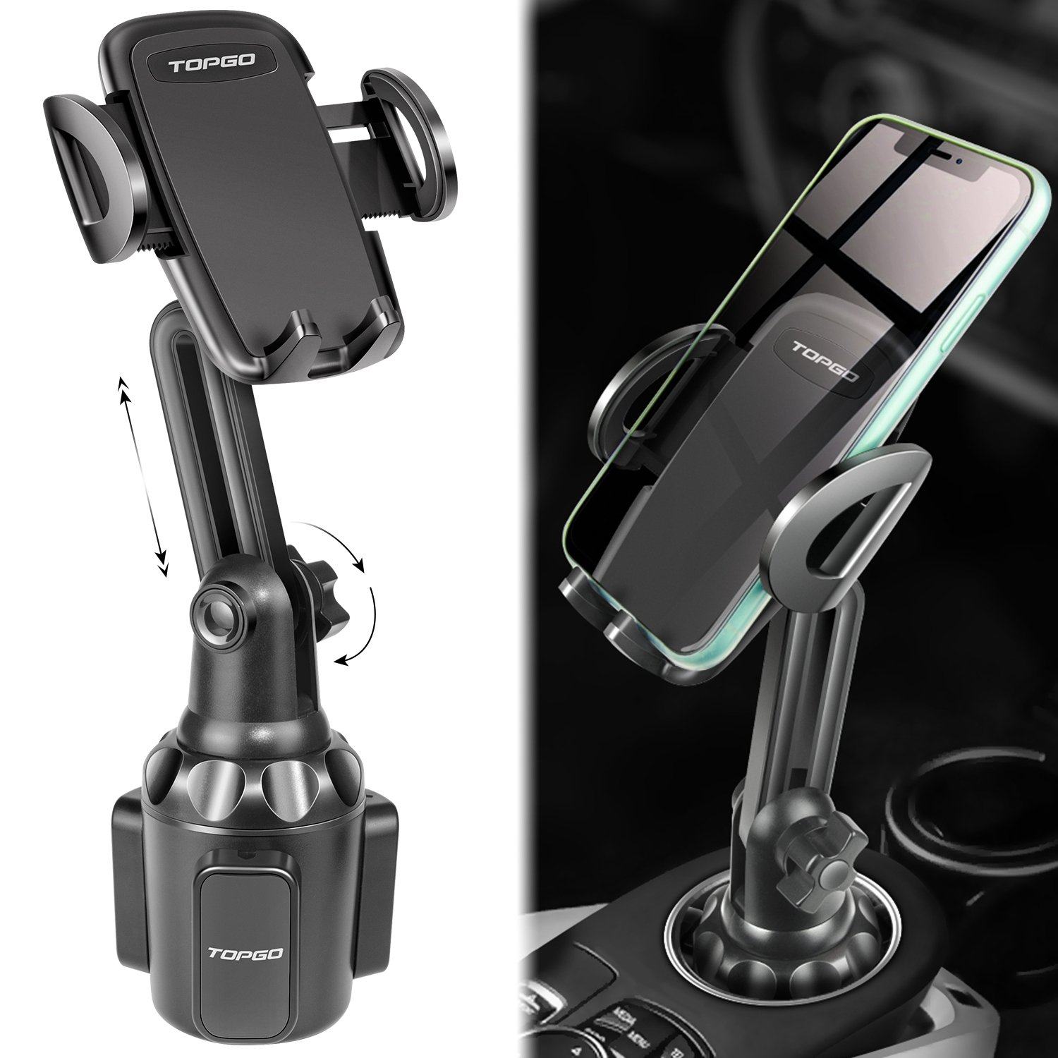 日本汽车用杯架位杯托式水杯位导航车载手机通用支架旋转底座