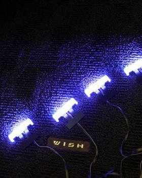 日本汽车改装LED氛围灯车内彩色气氛内饰脚底灯蓝色白色脚窝灯4头