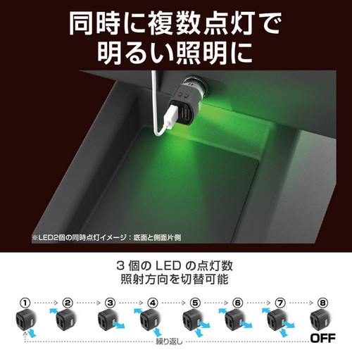 日本GORDON MILLER 车载点烟器USB手机充电器风格一拖二插座带氛围气氛灯