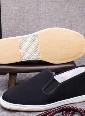 礼服呢千层底布鞋老北京男春夏纯手工方口休闲透气布底单鞋工作鞋