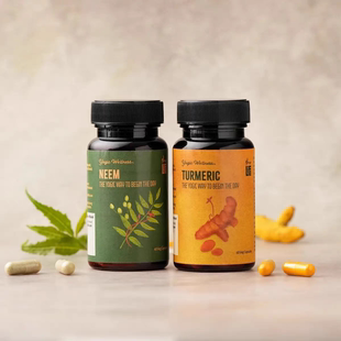Isha苦楝姜黄套装各60粒萨古鲁阿育吠陀姜黄苦楝粉瑜伽净化