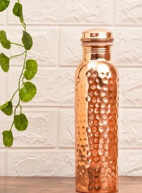 印度isha萨古鲁语录手工雕刻纯铜壶瑜伽水壶冷水壶水瓶500ml 1升