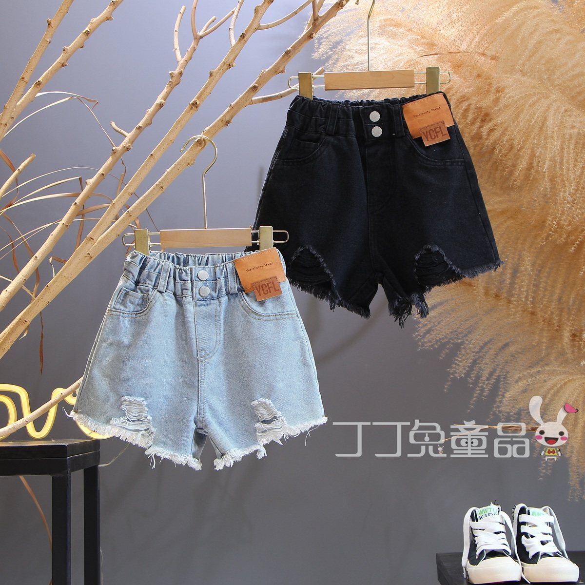 欧美女童装春秋季水洗破洞高腰牛仔短裤韩版大童新品洋气百搭实拍,童装/婴儿装/亲子装,裤子,淘宝优惠券,粉丝福利购,淘宝优惠卷