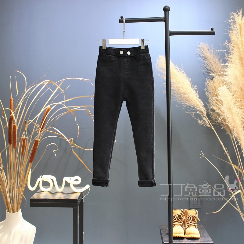 欧美女童装春秋季百搭弹力修身高腰魔术裤韩版中大童时尚休闲长裤