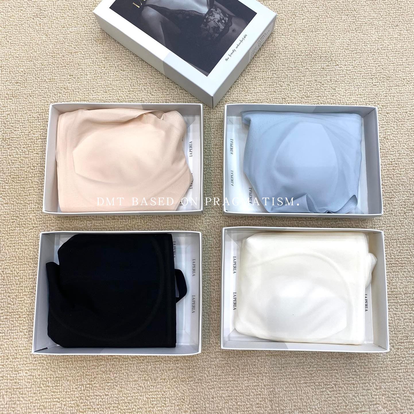 L@p冰感超薄兔耳乳胶文胸丝滑透气5A抗菌一片式果冻胶内衣套装