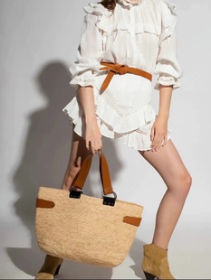 白裙套装 优雅浪漫法国小众牌Is@bel 白色长袖 蕾丝衬衫 M@r@nt法式