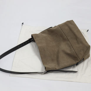 松弛感~法国小众品牌蜡梅帆布包拼接牛皮托特包大包实用通勤包