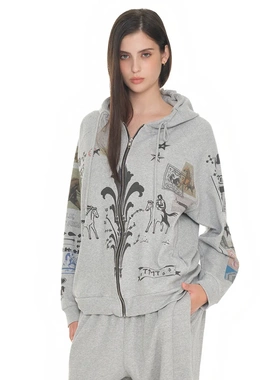 韩国设计师品牌toomuchtax连帽卫衣Jennie宽松卫裤套装朴元彬同款