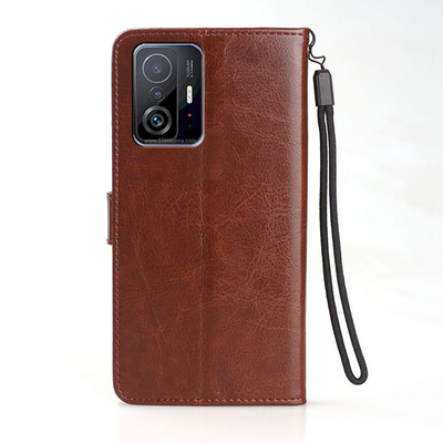 MIUI小米小米11T仿皮简翻盖防摔