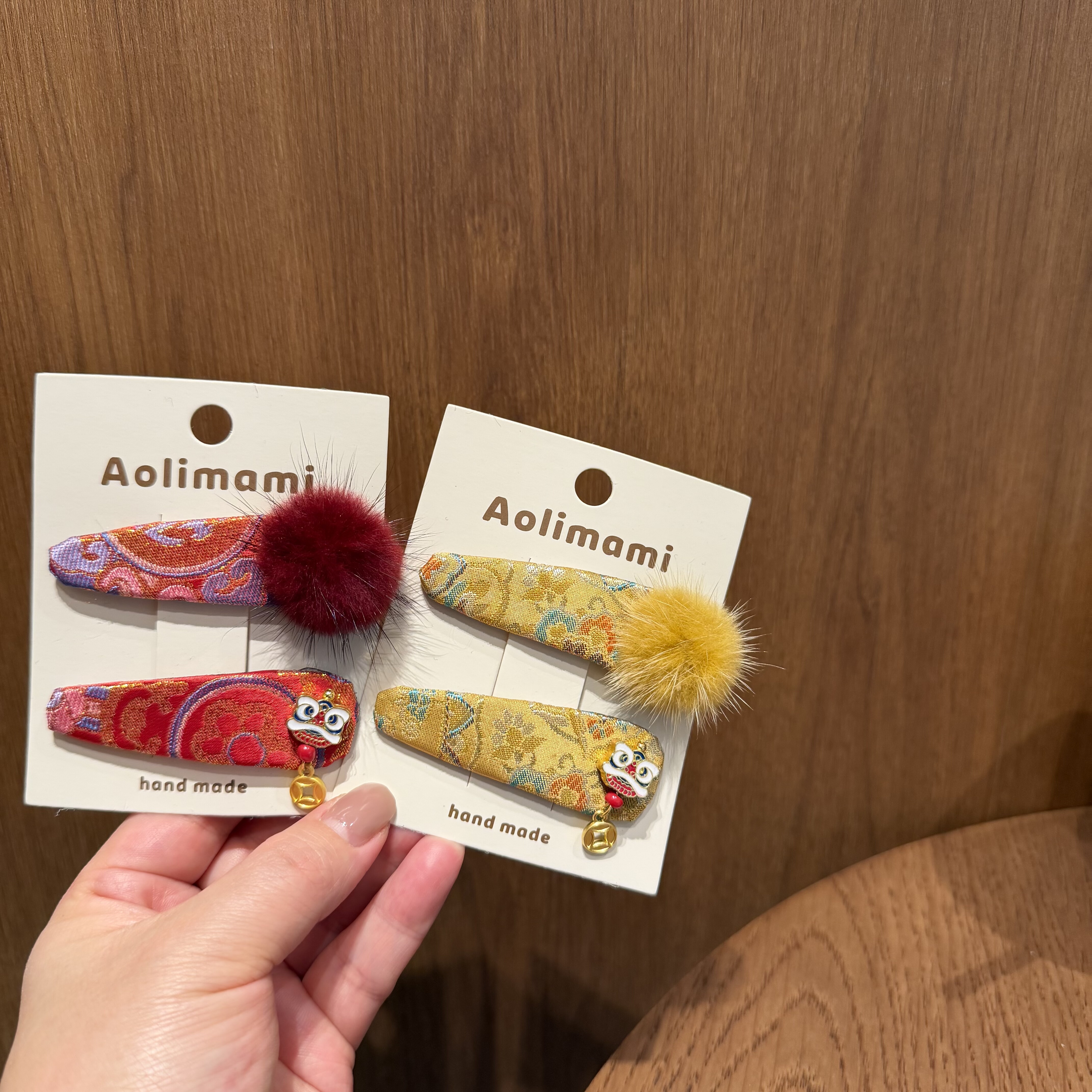 醒狮刺绣国风中式儿童发夹配饰 过年新年发夹女童 宝宝边夹刘海夹,童装/婴儿装/亲子装,发饰,淘宝优惠券,粉丝福利购,淘宝优惠卷