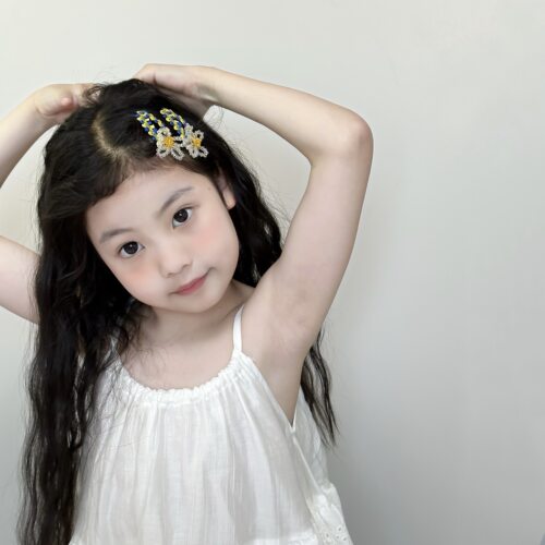 手工串珠花朵bb夹女童 儿童韩系百搭发卡刘海碎发夹 小女孩头饰