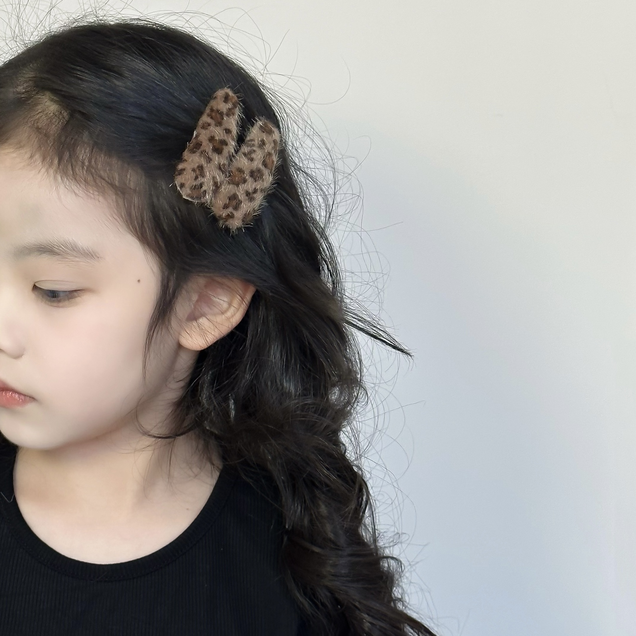 秋冬新款豹纹bb夹儿童发夹 时尚韩版宝宝头饰发饰 女童边夹刘海夹