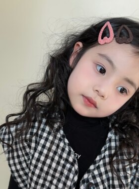 韩国进口不锈钢爱心bb夹儿童
